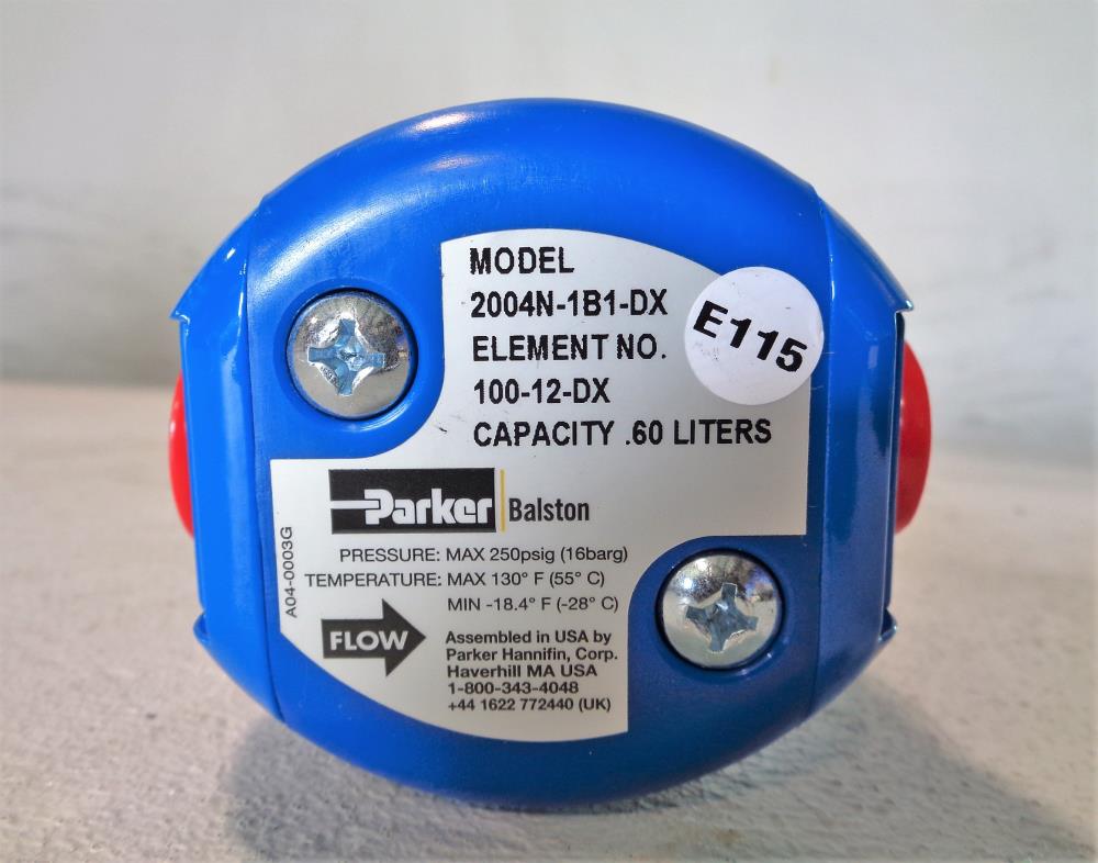 PARKER BALSTON FILTRATION 2004N-1B1-DX SERIES 2000 COMPRESSED AIR FILTER